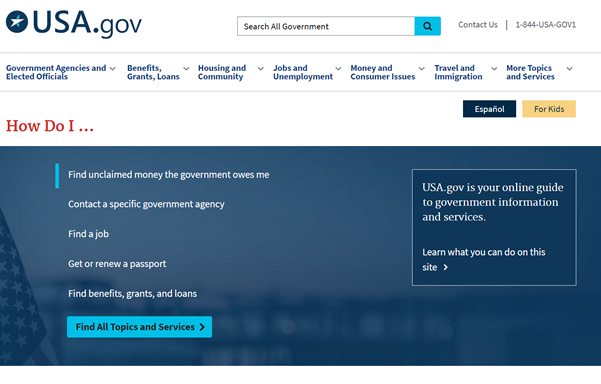 Example of a US Gov Site