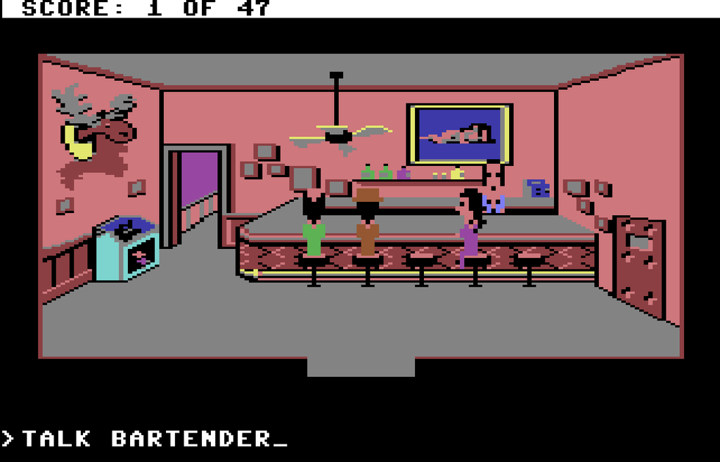 Leisure Suit Larry game with typed command interface