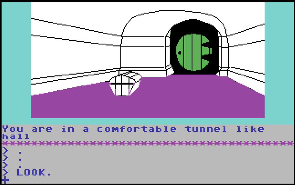 The Hobbit text adventure showing typed commands